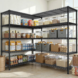 5-Tier Heavy Duty Wire Shelving Unit with Adjustable Shelves