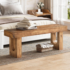 47" Solid Wood Entryway Bench