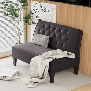 Button Tufted Loveseat Settee Bench – Velvet Upholstered 2-Seat Sofa