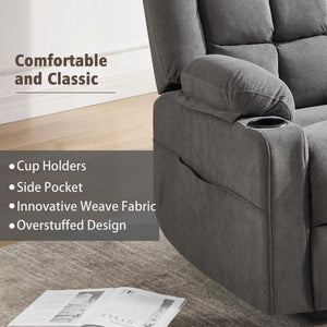 Swivel Rocker Recliner Chair with Massage & Heat