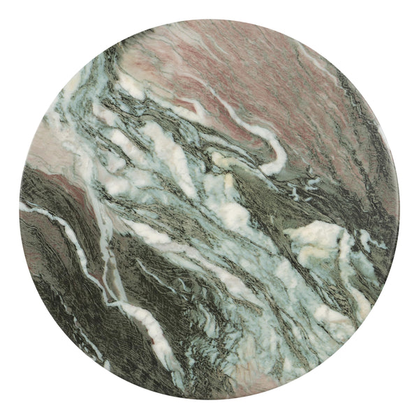 Round Faux Marble End Table – Reinforced Resin Side Table