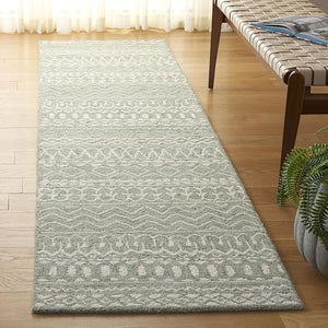 Handmade Wool Runner Rug 2'3" x 7' – Moroccan Boho Geometric