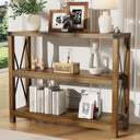 Entryway Console Table with Outlets, USB Ports & 3-Tier Open Shelves