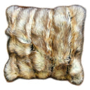 Brown Faux Fur Pillow Cover Sham 16x16 — Two-Sided, Handmade