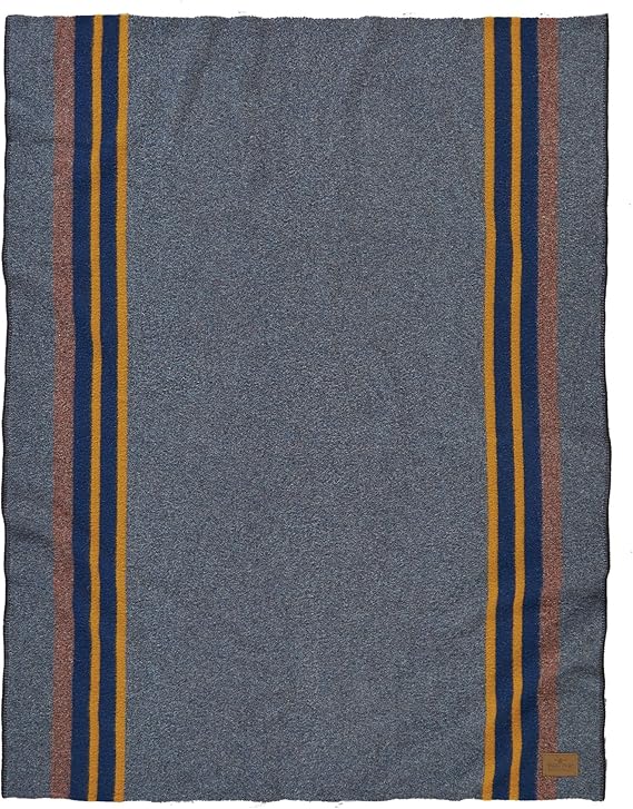 Wool Throw Blanket 54 x 66 Inch — Wool Cotton Blend, Indoor Outdoor