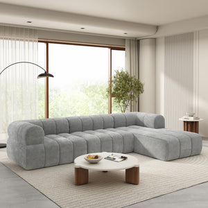 L-Shaped Sectional Sofa with Chaise Lounge – 122" Modular Cloud Couch