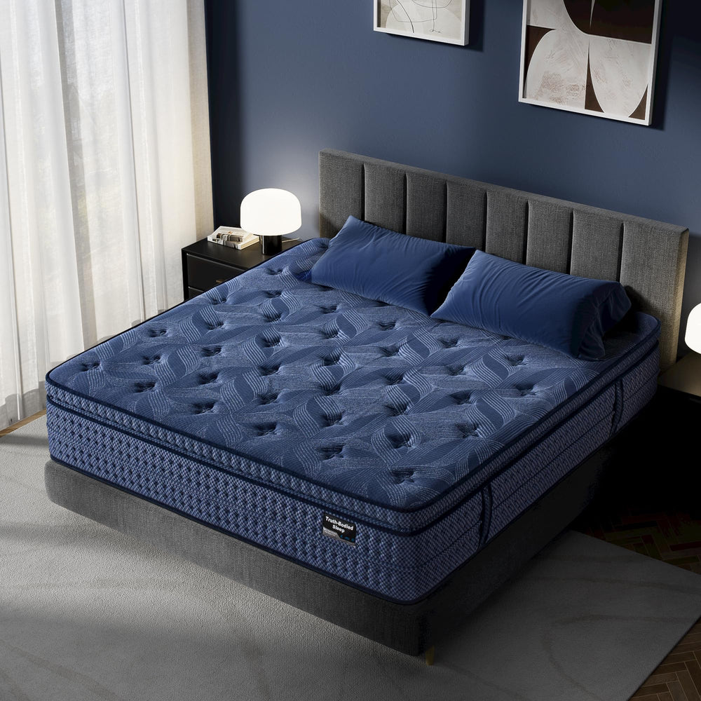 14-Inch Hybrid Pillow Top Mattress – Medium Plush, Memory Foam & Pocket Coils