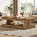 2-Tier Farmhouse Coffee Table with Storage, 47.24"