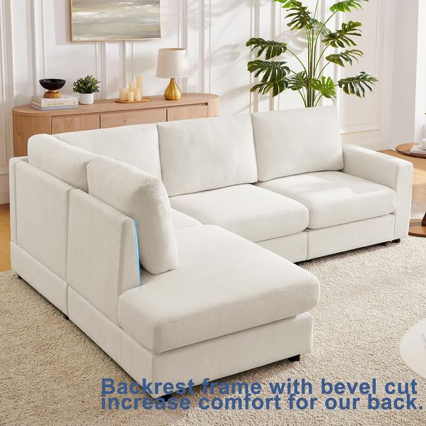 L-Shaped Sectional Sofa with Reversible Chaise