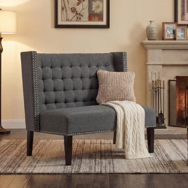 Modern Loveseat Settee Bench with Back