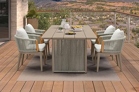 Outdoor Patio Dining Set with Olefin Cushions & Aluminum Frame