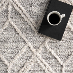 Moroccan Lattice Tassel Runner Rug 2'6" x 10' – Polyester High Pile, Stain Resistant