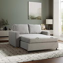 Convertible Sleeper Loveseat with Pocket Coils & Boucle Fabric