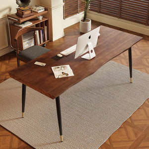 55-Inch Solid Wood Live Edge Desk with Metal Frame