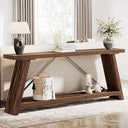 70.9" Industrial Sofa Console Table with 2-Tier Storage
