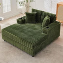 60-Inch Oversized Chaise Lounge Sofa with Charging Station & Cup Holders