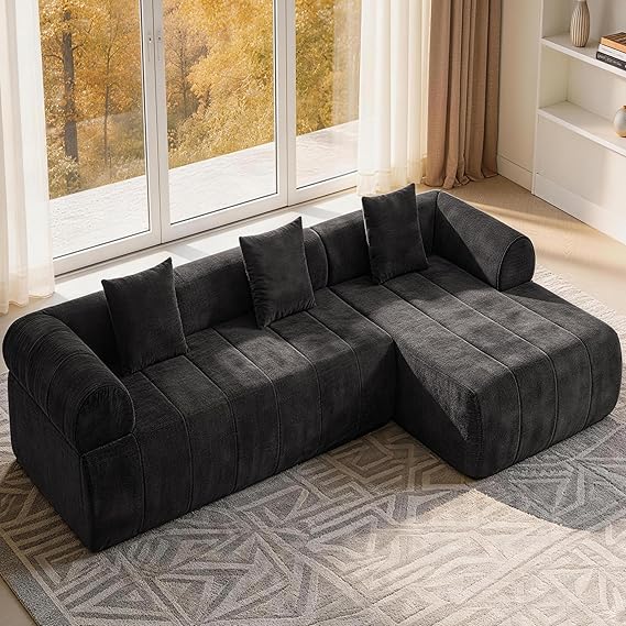 119" Modular Sectional Sofa with Chaise – Chenille, No Assembly