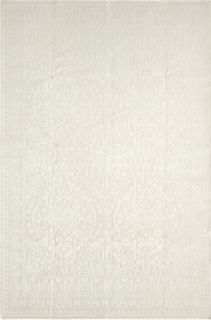 Cream Area Rug – Washable Vintage Geometric Design