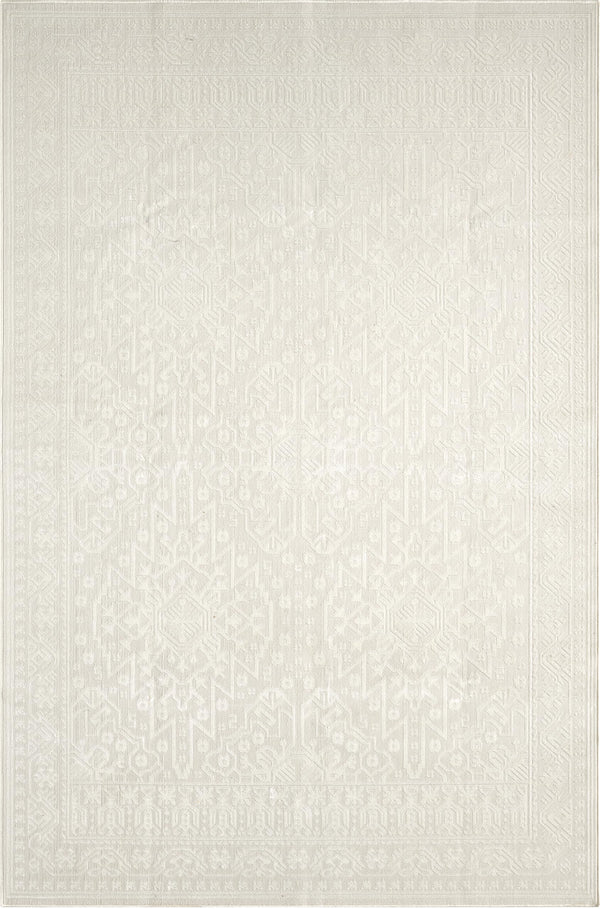 Cream Area Rug – Washable Vintage Geometric Design