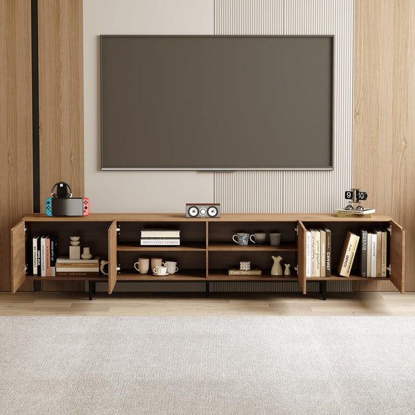94.48" Mid-Century Modern TV Stand with Storage