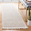 Handmade Jute & Polyester Runner Rug 2'3" x 10' – Fringe Boho Area Rug