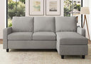 L-Shaped Convertible Sectional Sofa with Linen Fabric