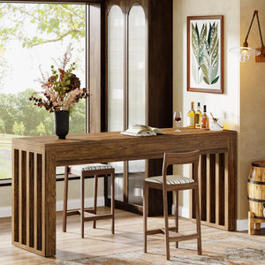 63-Inch Farmhouse Counter Height Bar Table