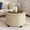 24-Inch Round Tufted Storage Ottoman