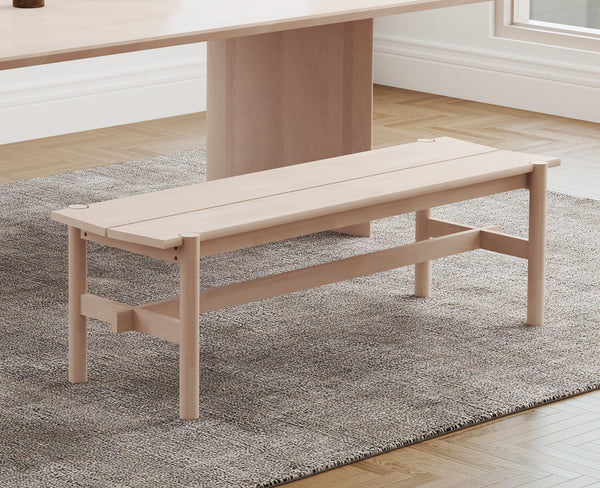 55" Solid Wood Farmhouse Bench – White Wash