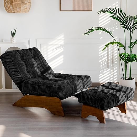 Accent Chair with Ottoman & Adjustable Backrest