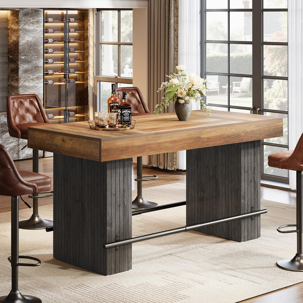 62.2" Industrial Counter Height Bar Table