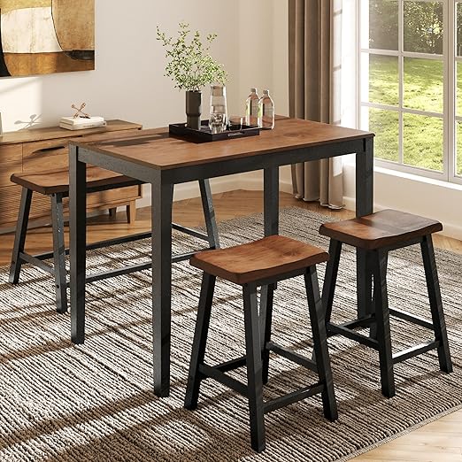 Counter Height Dining Table Set for 4 with Bench