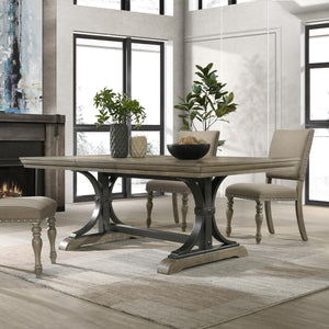 8-Piece Extendable Dining Set with Bench – Driftwood