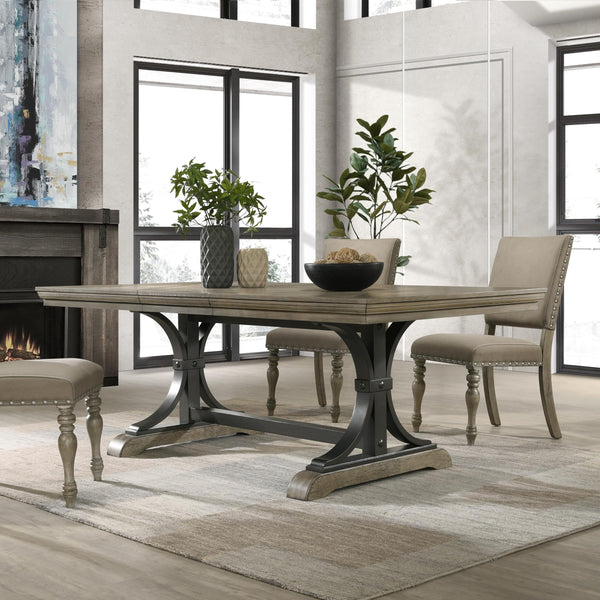 6-Piece Extendable Dining Set with Bench – Driftwood Finish