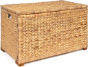 Woven Water Hyacinth Storage Trunk with Lid