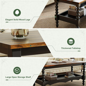 2-Tier Farmhouse Coffee Table with Storage