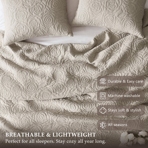 Cotton Quilt Bedding Set with Pillow Shams