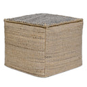 Handmade Jute Cotton Pouf Ottoman 18x18x14