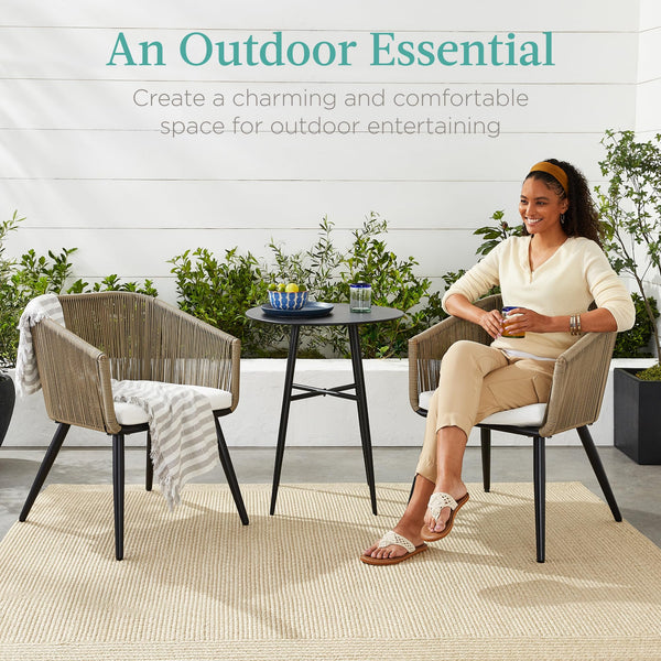 Wicker Patio Dining Chairs Set of 2