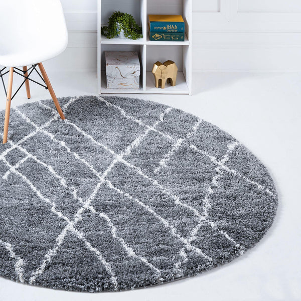 6 Ft Round Shag Area Rug – Soft Touch Polypropylene