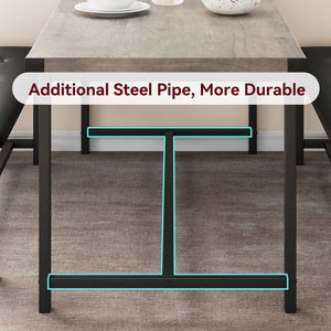 3-Piece Dining Table Set with 2 Upholstered Benches