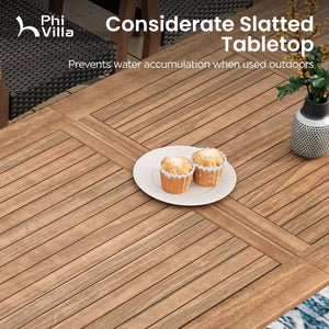 7-Piece Extendable Acacia Wood Outdoor Dining Set – Teak