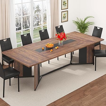 7-Piece Dining Table Set with 6 Upholstered Chairs