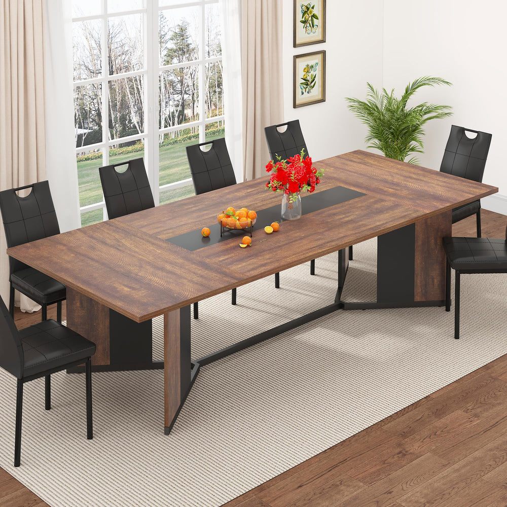 7-Piece Dining Table Set with 6 Upholstered Chairs