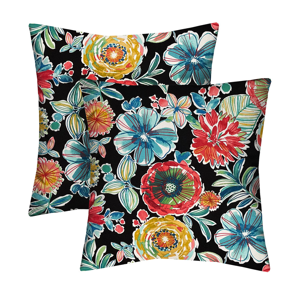 Outdoor Square Throw Pillows Set of 2 – 24x24 All-Weather Spun Polyester