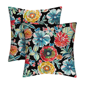 Outdoor Square Throw Pillows Set of 2 – 24x24 All-Weather Spun Polyester