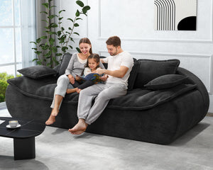 3-Seater Modular Sectional Sofa with Memory Foam — Dark Grey
