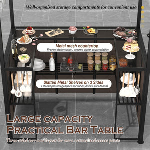 3-Piece Outdoor Patio Bar Set with Canopy & Foldable Stools