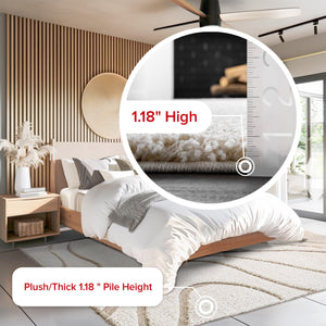 10x14 Modern Shag Area Rug – Abstract Polypropylene Indoor Rug