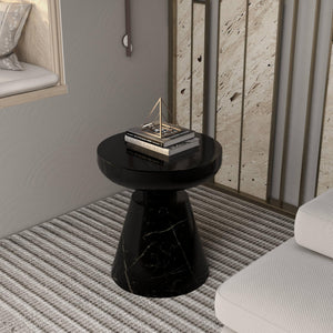 Round Fiberstone Pedestal Side Table